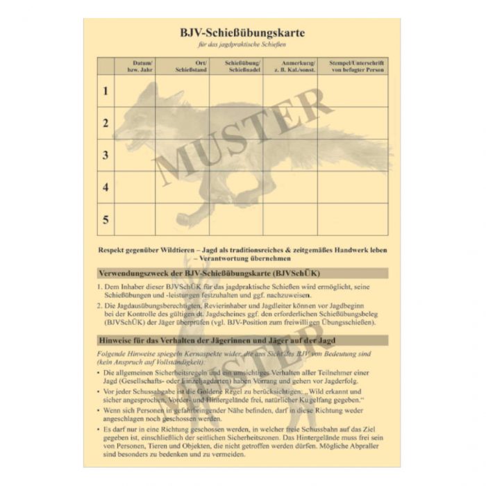 BJV-Schießübungskarte – Bild 2