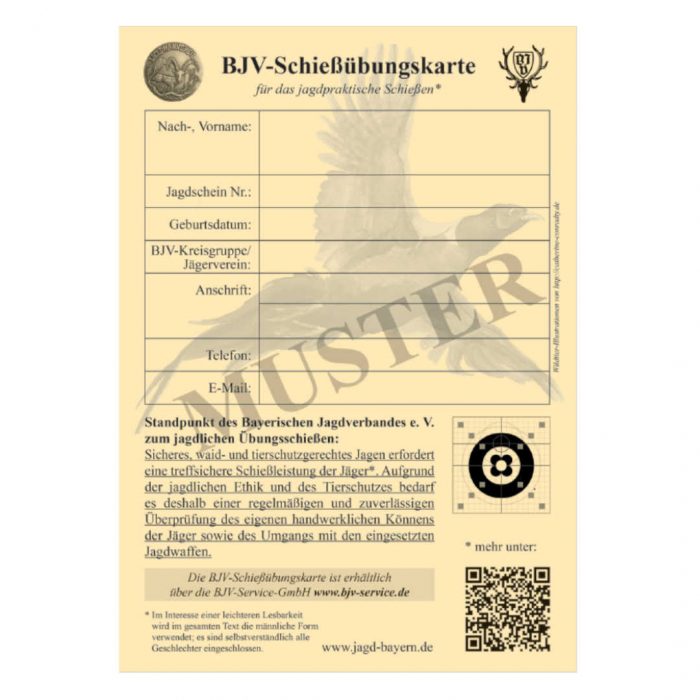 44770 BJV Schießübungskarte