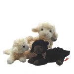 44809 Plüschtiere Lämmchen sitzend und liegend sowie weiß und schwarz