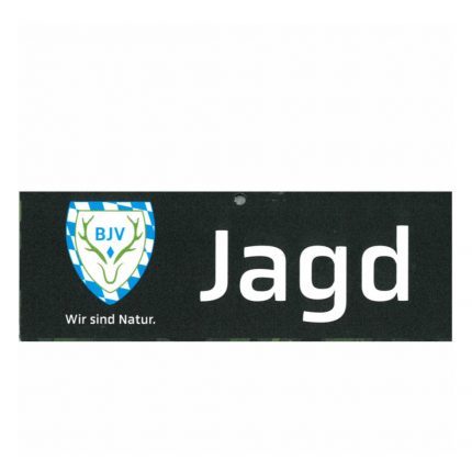 44843 BJV Saugnapfschild fürs Auto Aufschrift "Jagd" schwarz mit buntem Logo