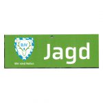 44844 BJV Saugnapfschild fürs Auto Aufschrift "Jagd" grün mit buntem Logo