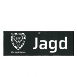 44845 BJV Saugnapfschild fürs Auto Aufschrift "Jagd" schwarz mit weißem Logo