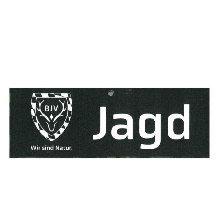 44845 BJV Saugnapfschild fürs Auto Aufschrift "Jagd" schwarz mit weißem Logo